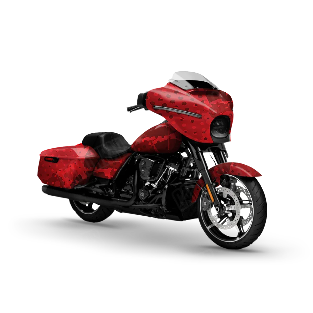 Halftone Splatter Elite Red Motorcycle Wraps
