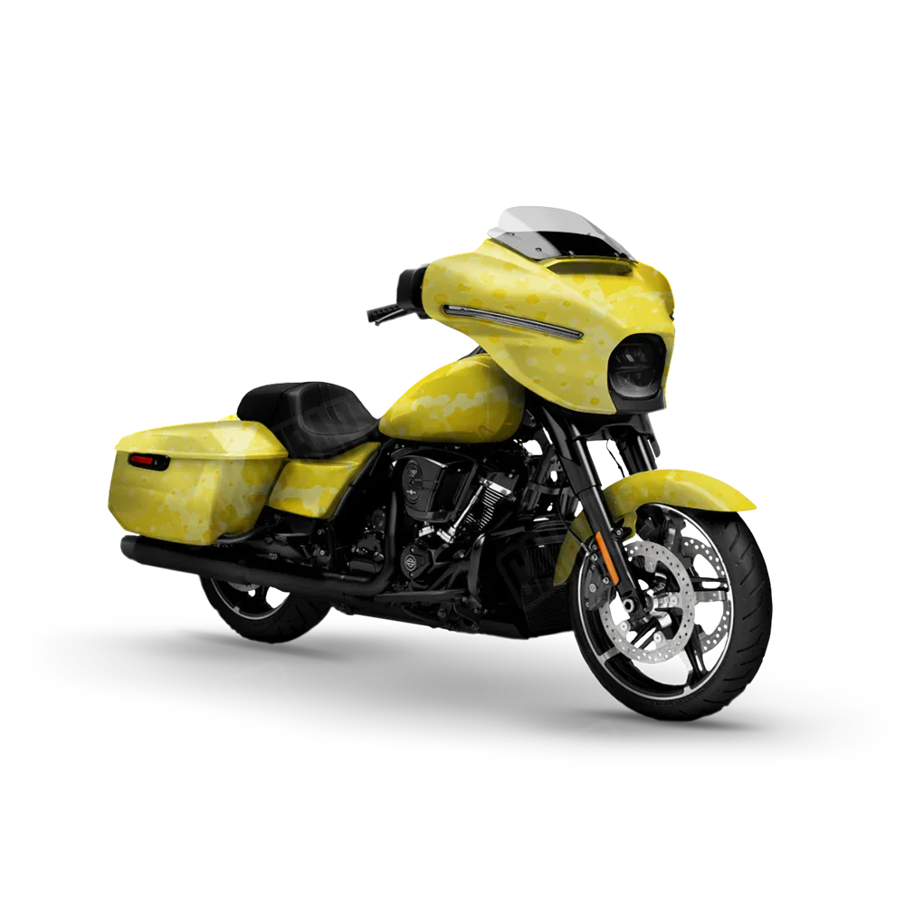 Halftone Splatter Elite Yellow Motorcycle Wraps