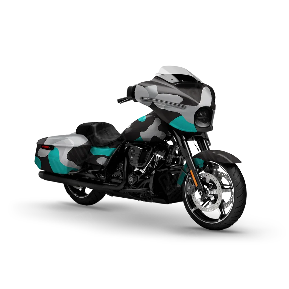 Classic Tiffany Blue Tiger Motorcycle Wraps
