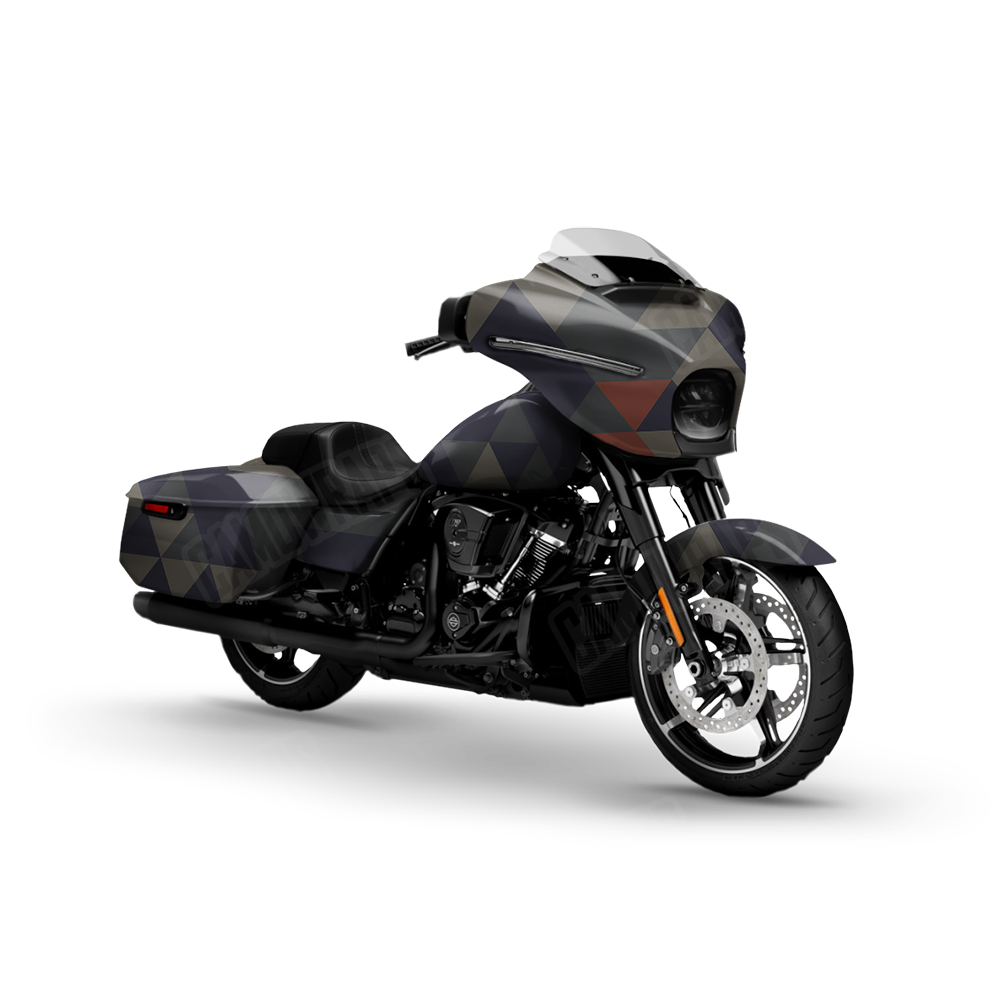 Triangle Blue Copper Motorcycle Wraps