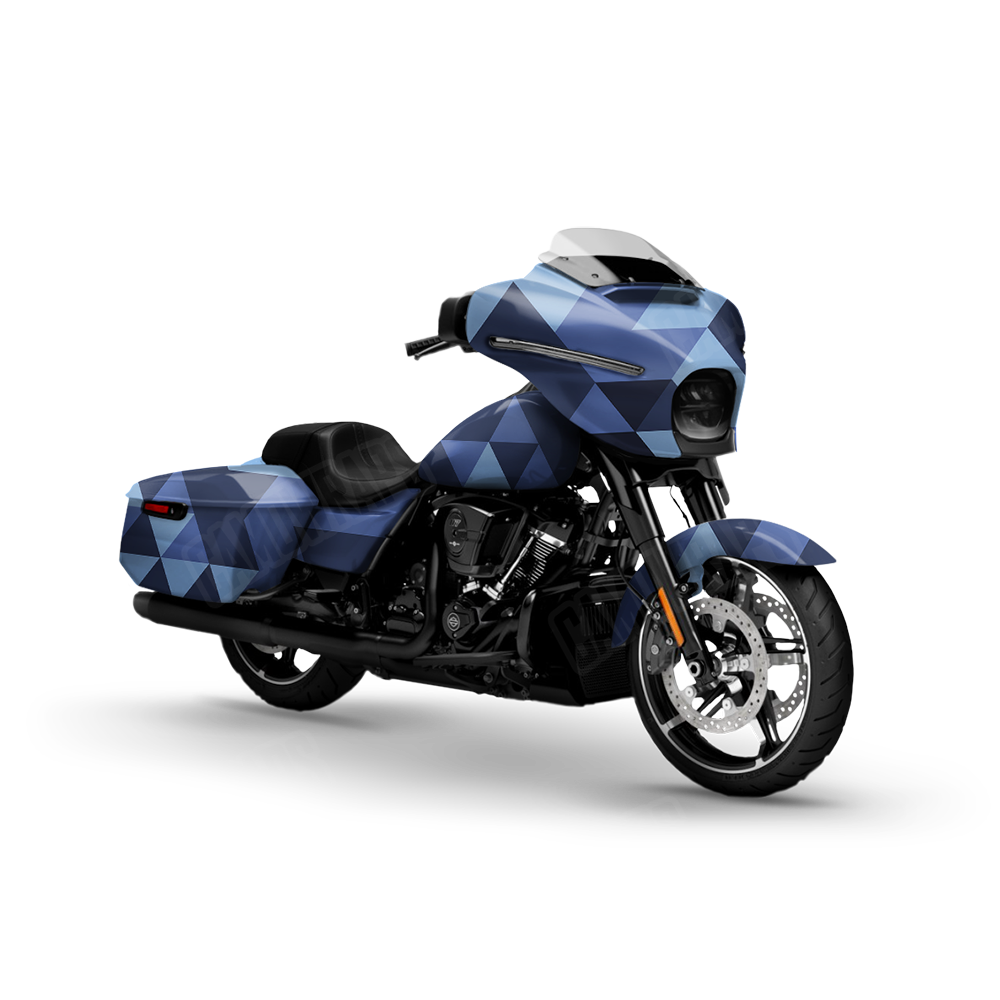 Triangle Blue Urban Night Motorcycle Wraps