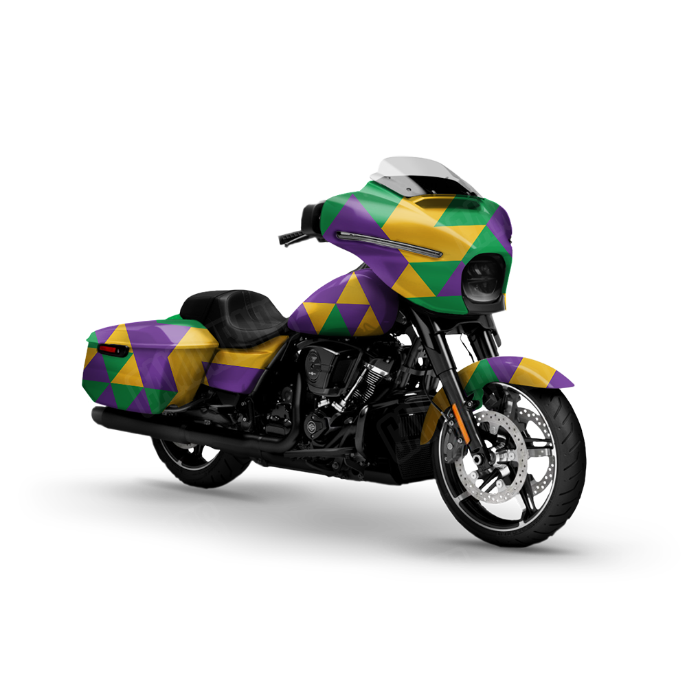 Triangle Mardi Gras Motorcycle Wraps