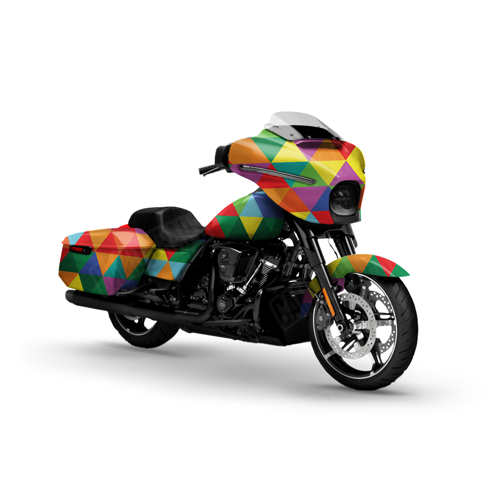 Triangle Multicolor Motorcycle Wraps