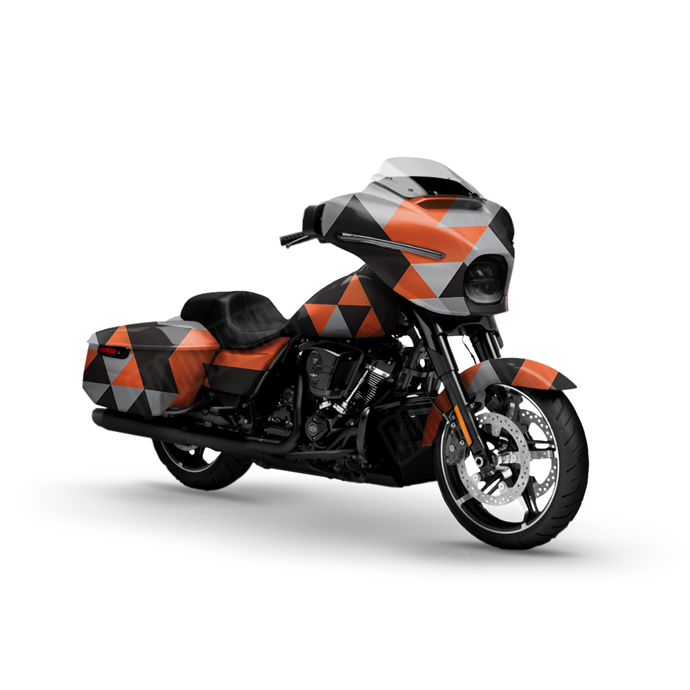 Triangle Orange Tiger Motorcycle Wraps