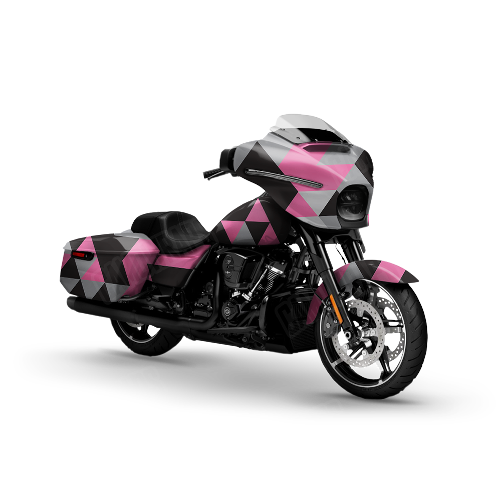 Triangle Pink Tiger Motorcycle Wraps