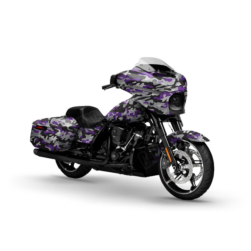 Classic Purple Tiger Motorcycle Wraps