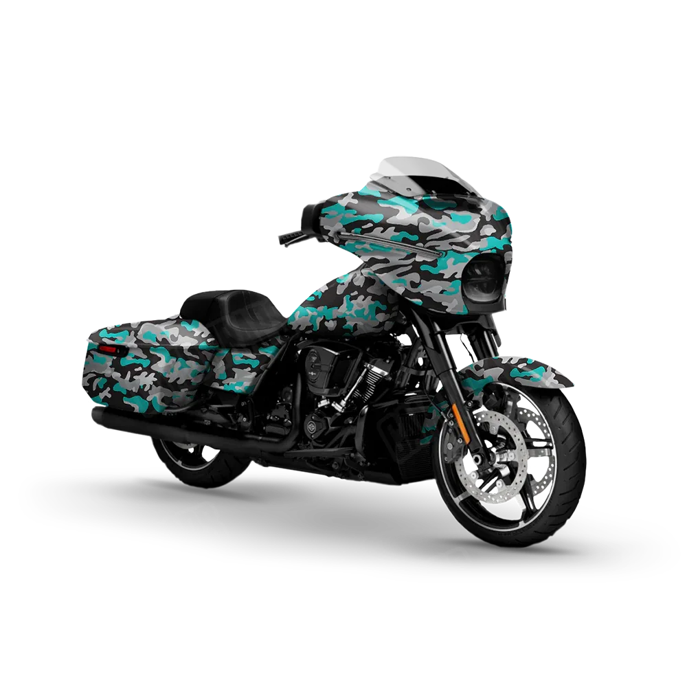 Classic Tiffany Blue Tiger Motorcycle Wraps