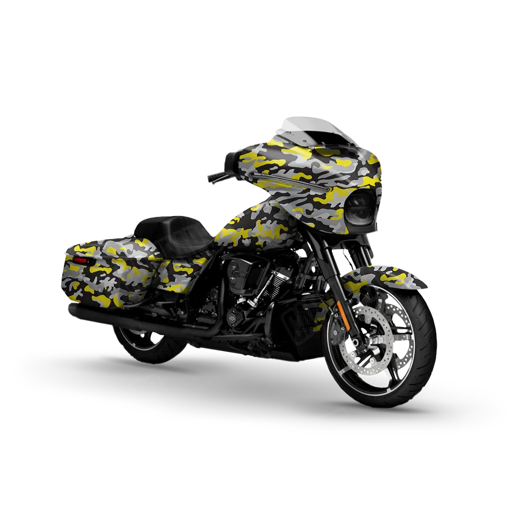 Classic Yellow Tiger Motorcycle Wraps