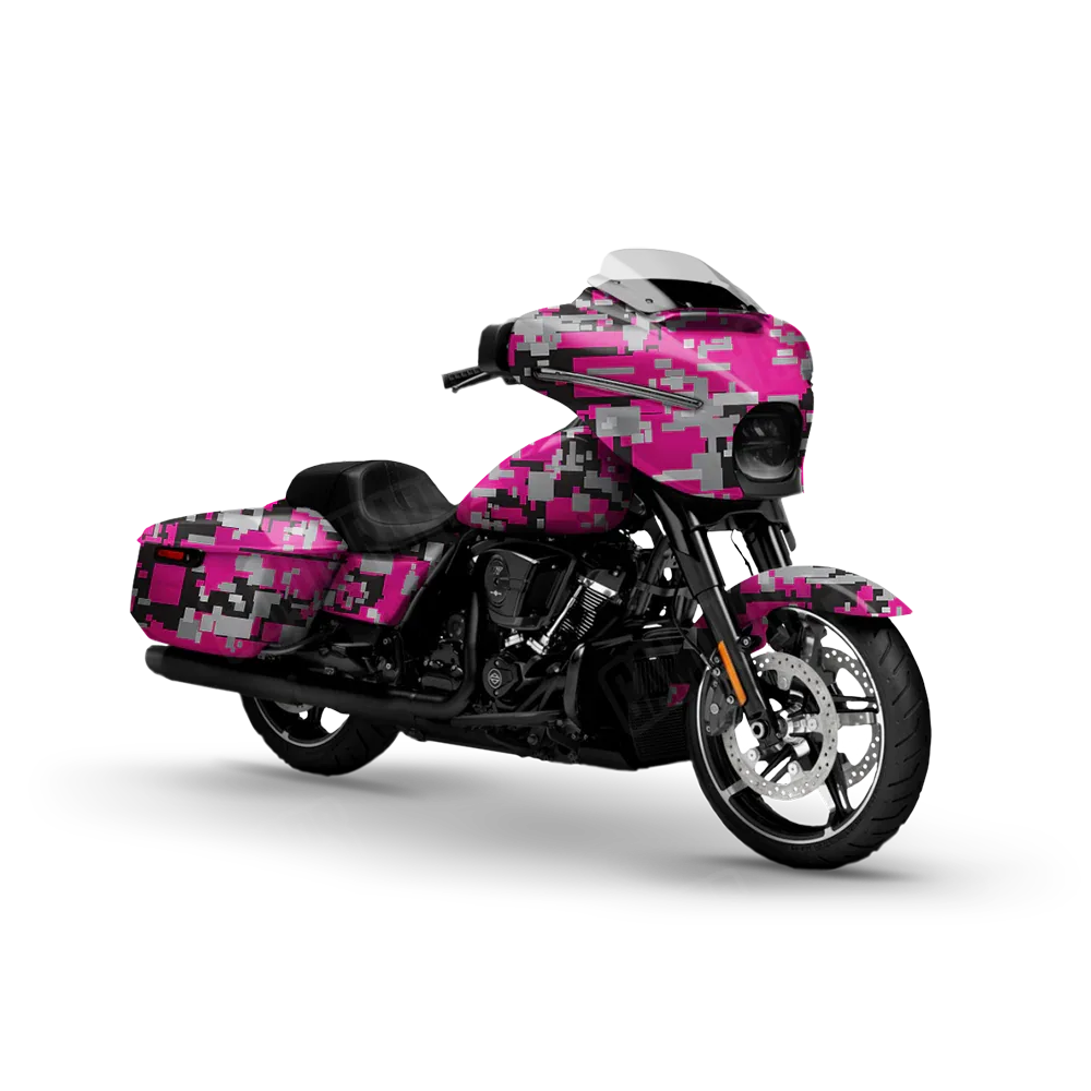 Digital Magenta Tiger Motorcycle Wraps