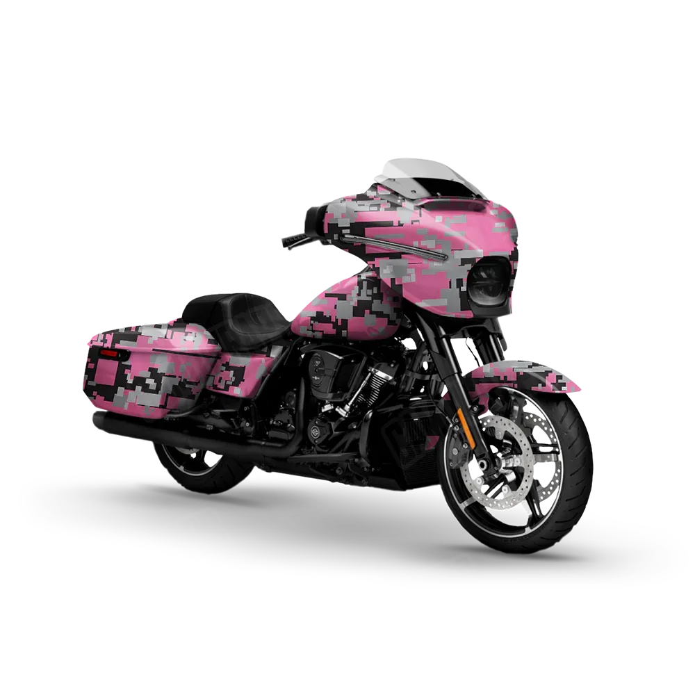 Digital Pink Tiger Motorcycle Wraps