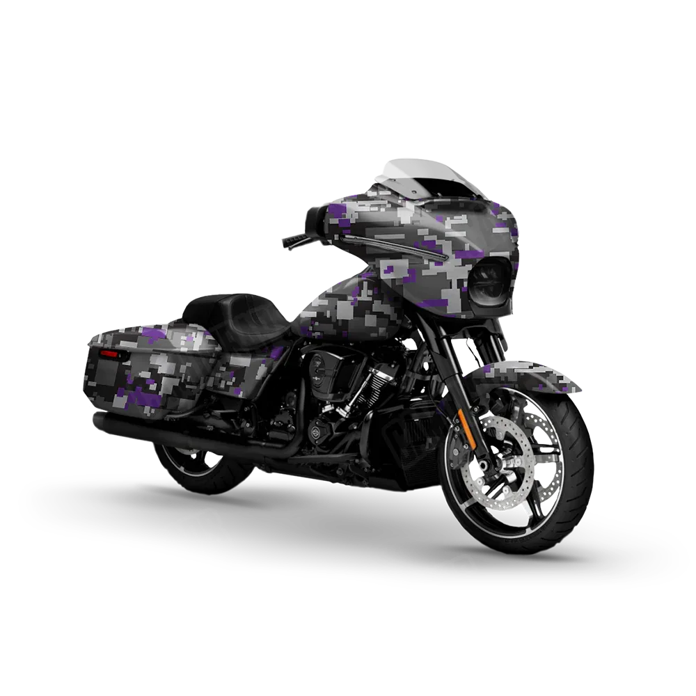 Digital Urban Purple Motorcycle Wraps