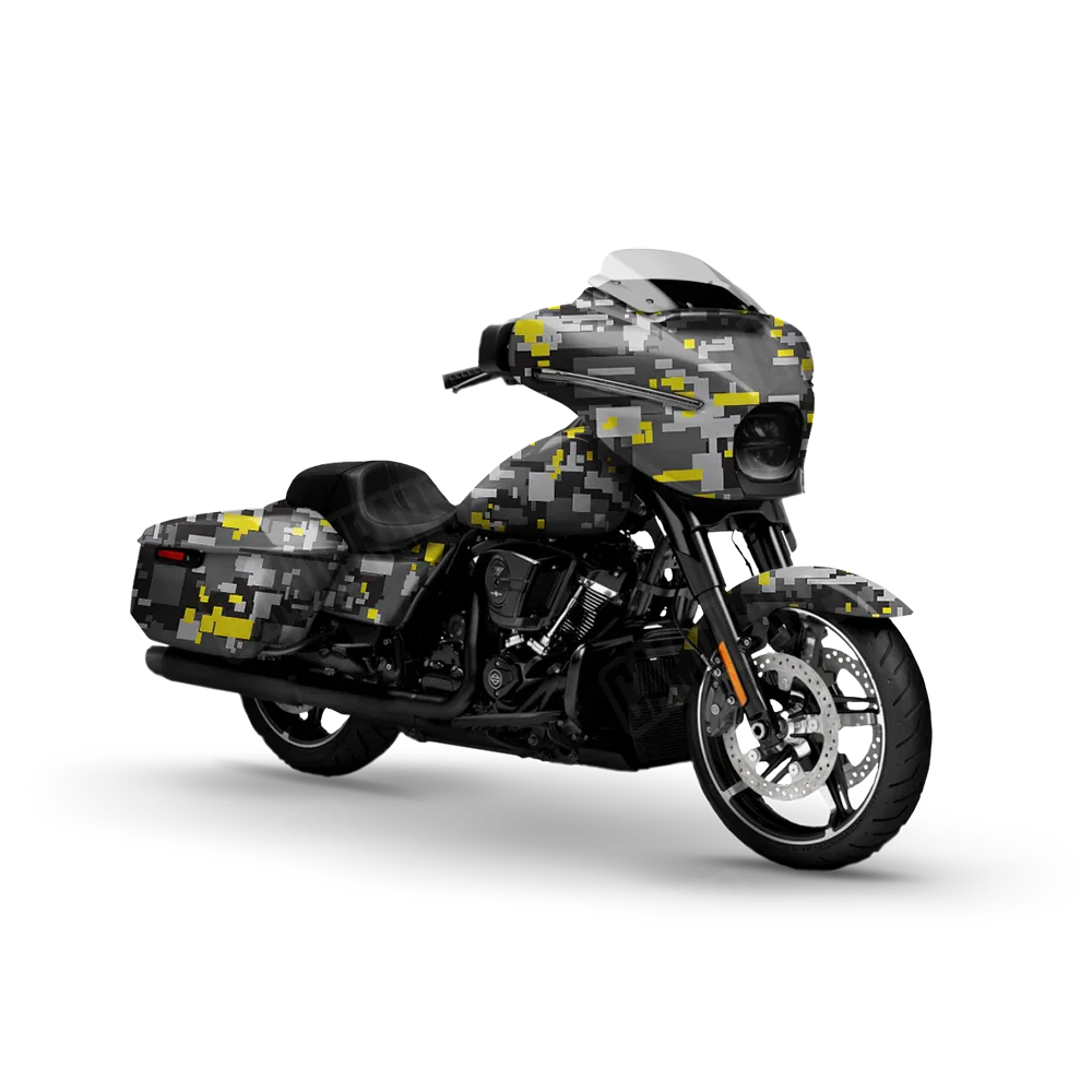 Digital Urban Yellow Motorcycle Wraps