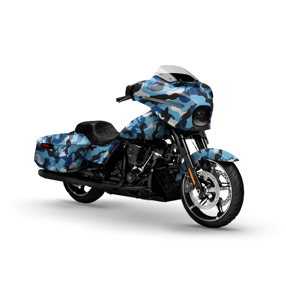 Ragged Baby Blue Motorcycle Wraps