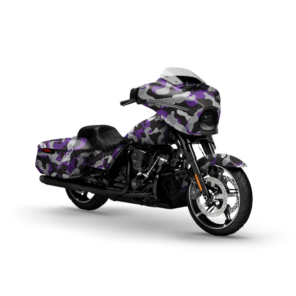 Ragged Purple Tiger Motorcycle Wraps