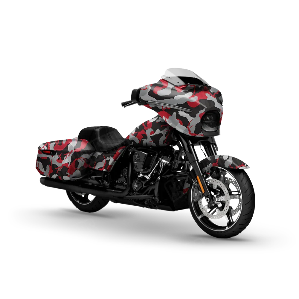 Ragged Red Tiger Motorcycle Wraps