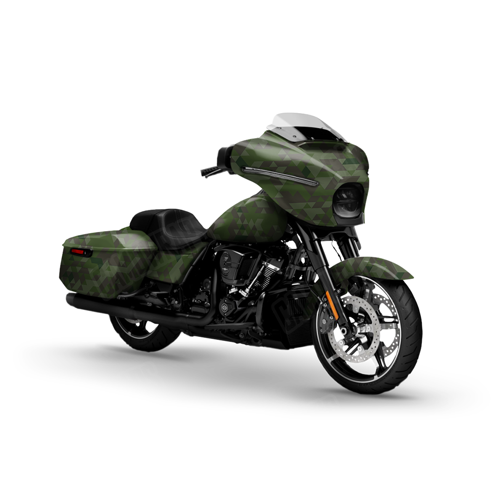 Triangle Army Dark Green Motorcycle Wraps