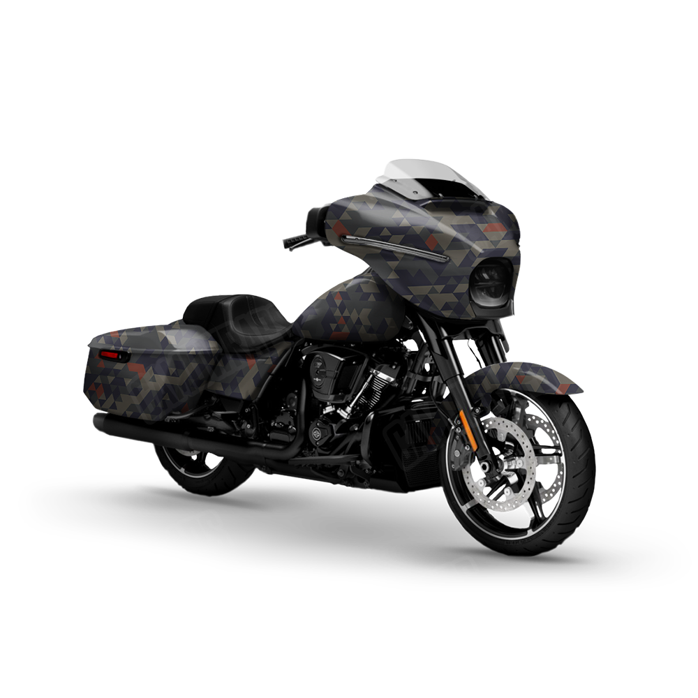 Triangle Blue Copper Motorcycle Wraps