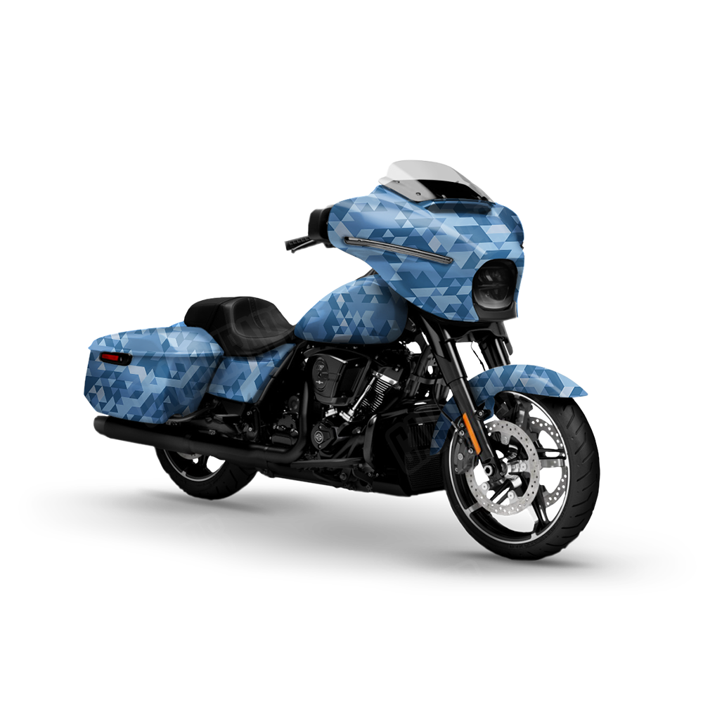 Triangle Cool Blue Motorcycle Wraps