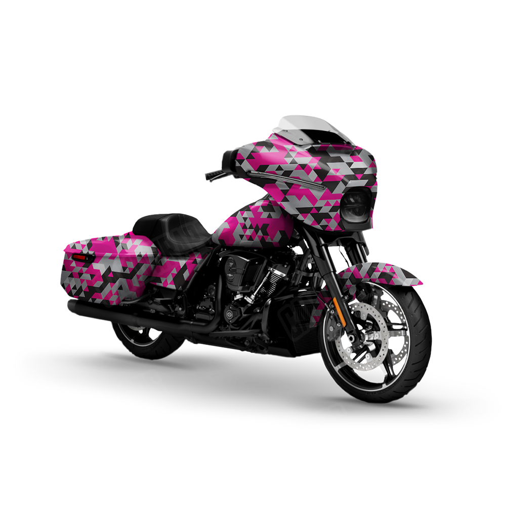Triangle Magenta Tiger Motorcycle Wraps