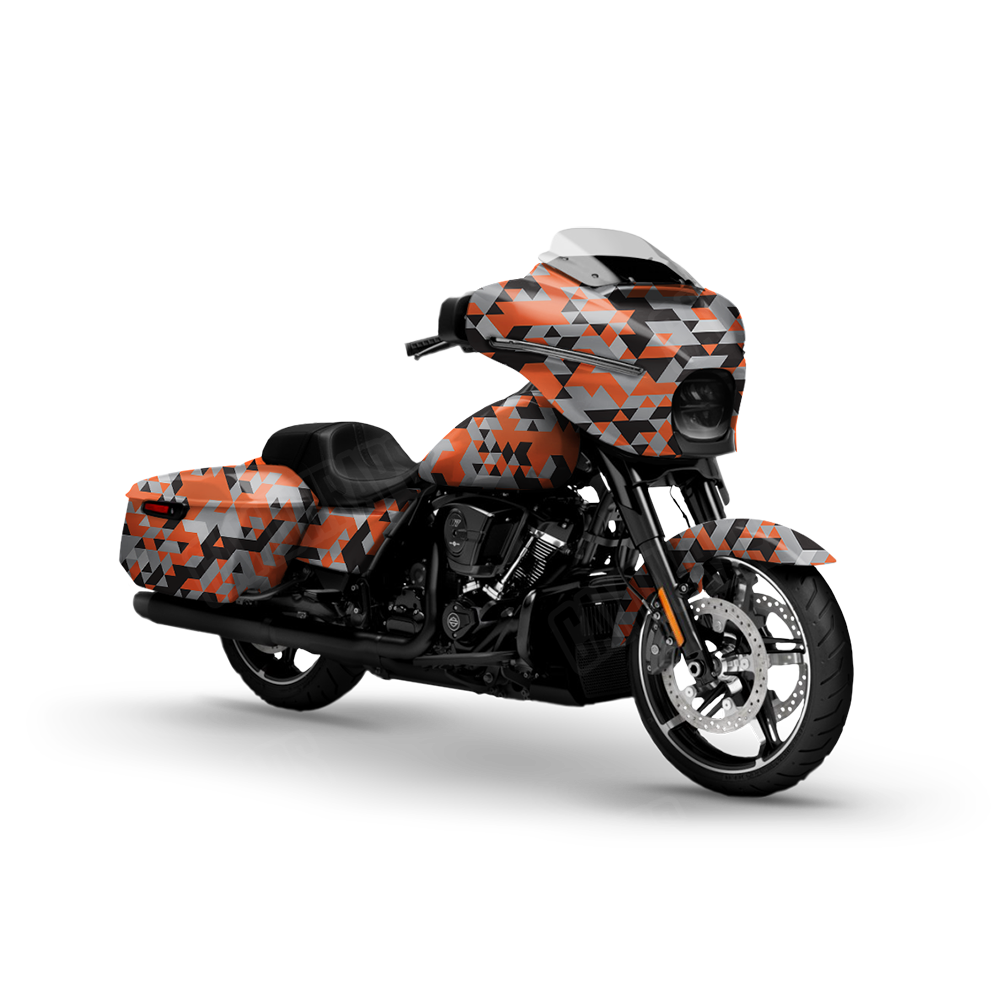Triangle Orange Tiger Motorcycle Wraps