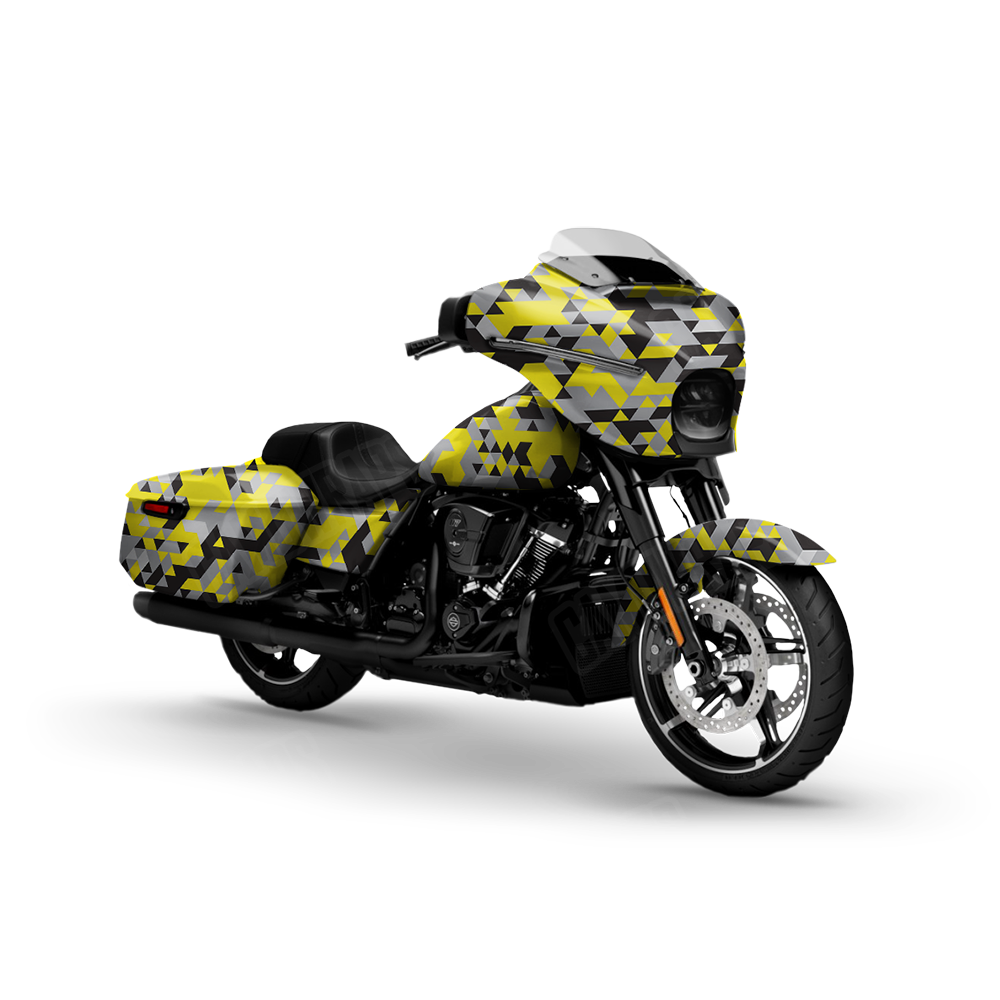 Triangle Yellow Tiger Motorcycle Wraps