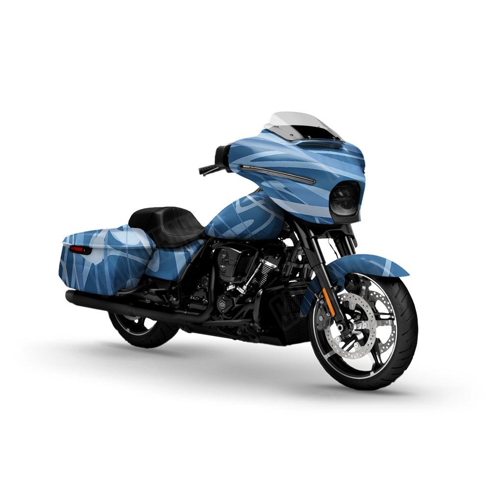 Liquid Smoke Cool Blue Motorcycle Wraps