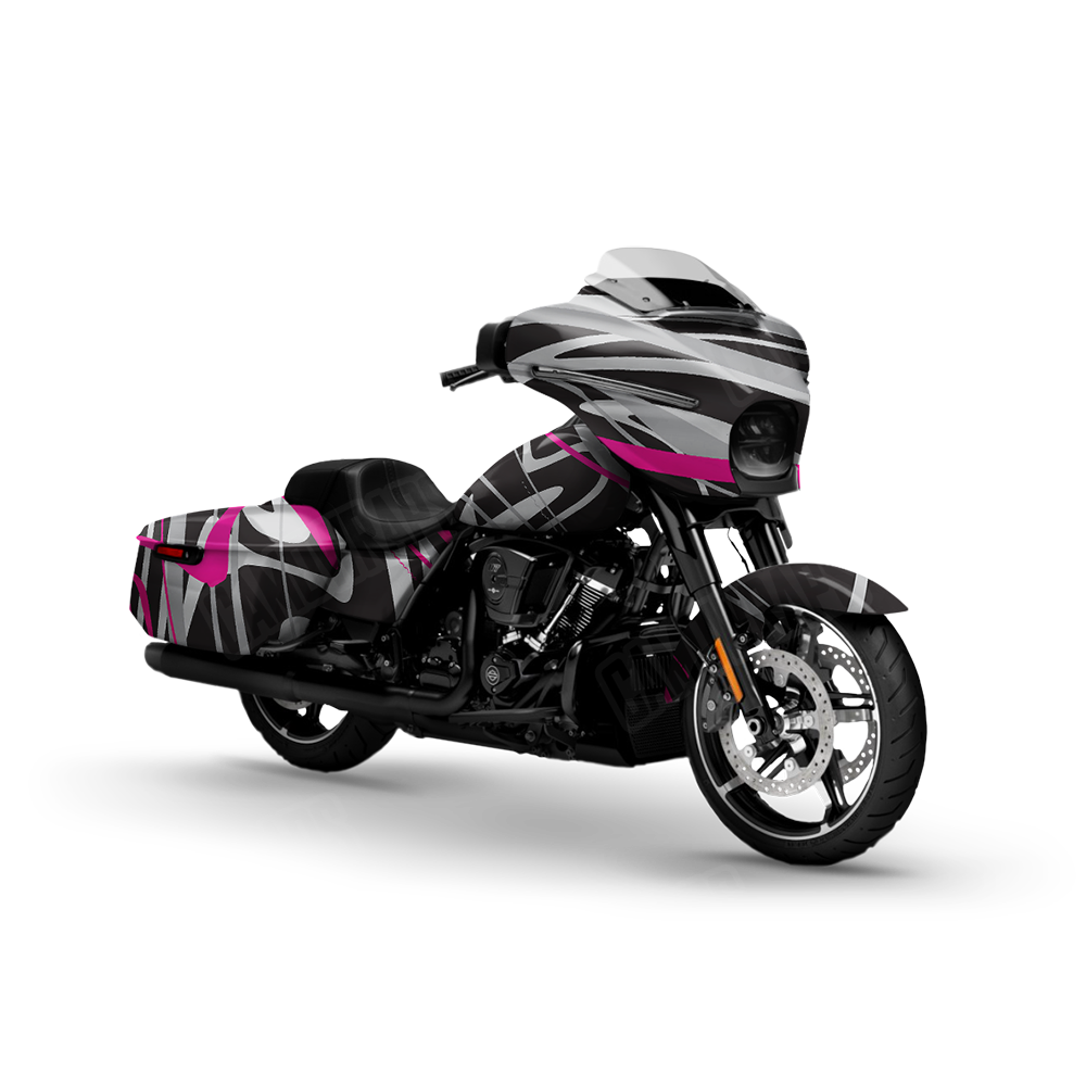 Liquid Smoke Magenta Tiger Motorcycle Wraps