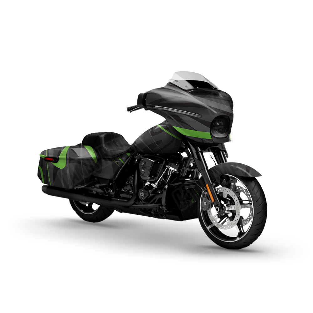 Liquid Smoke Metro Green Motorcycle Wraps