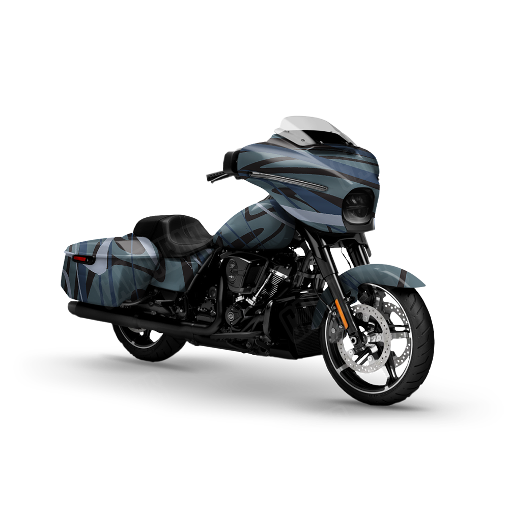 Liquid Smoke Navy Motorcycle Wraps