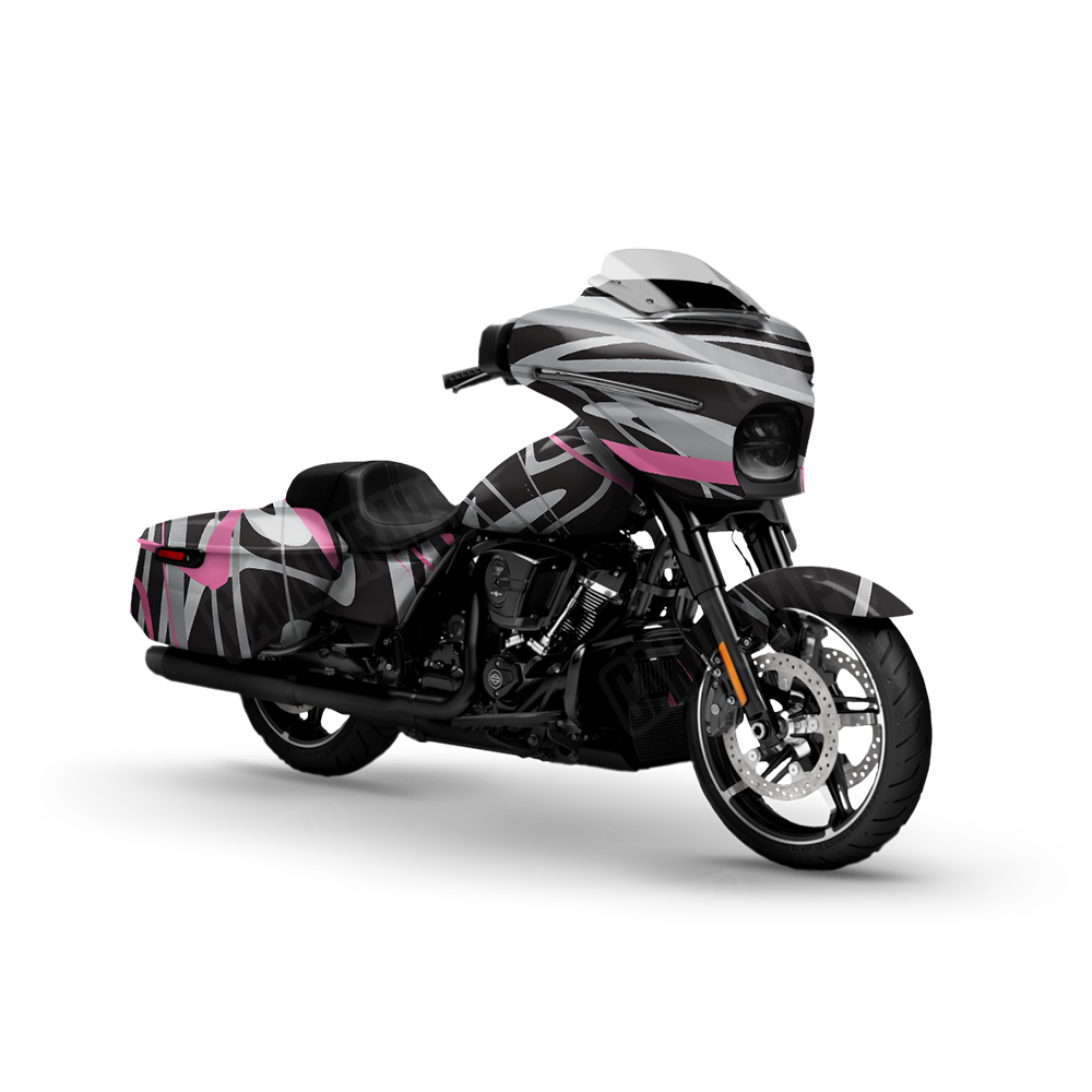 Liquid Smoke Pink Tiger Motorcycle Wraps