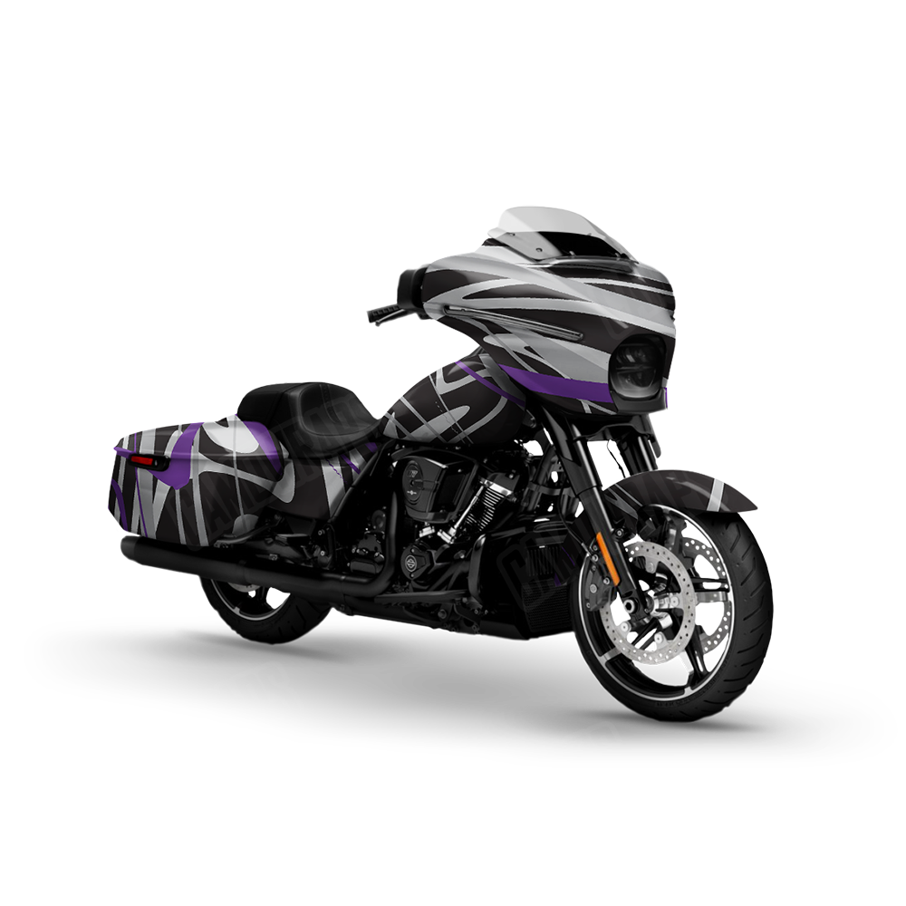 Liquid Smoke Purple Tiger Motorcycle Wraps