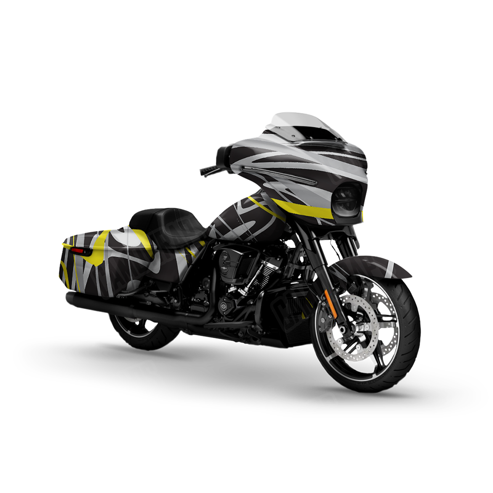 Liquid Smoke Yellow Tiger Motorcycle Wraps