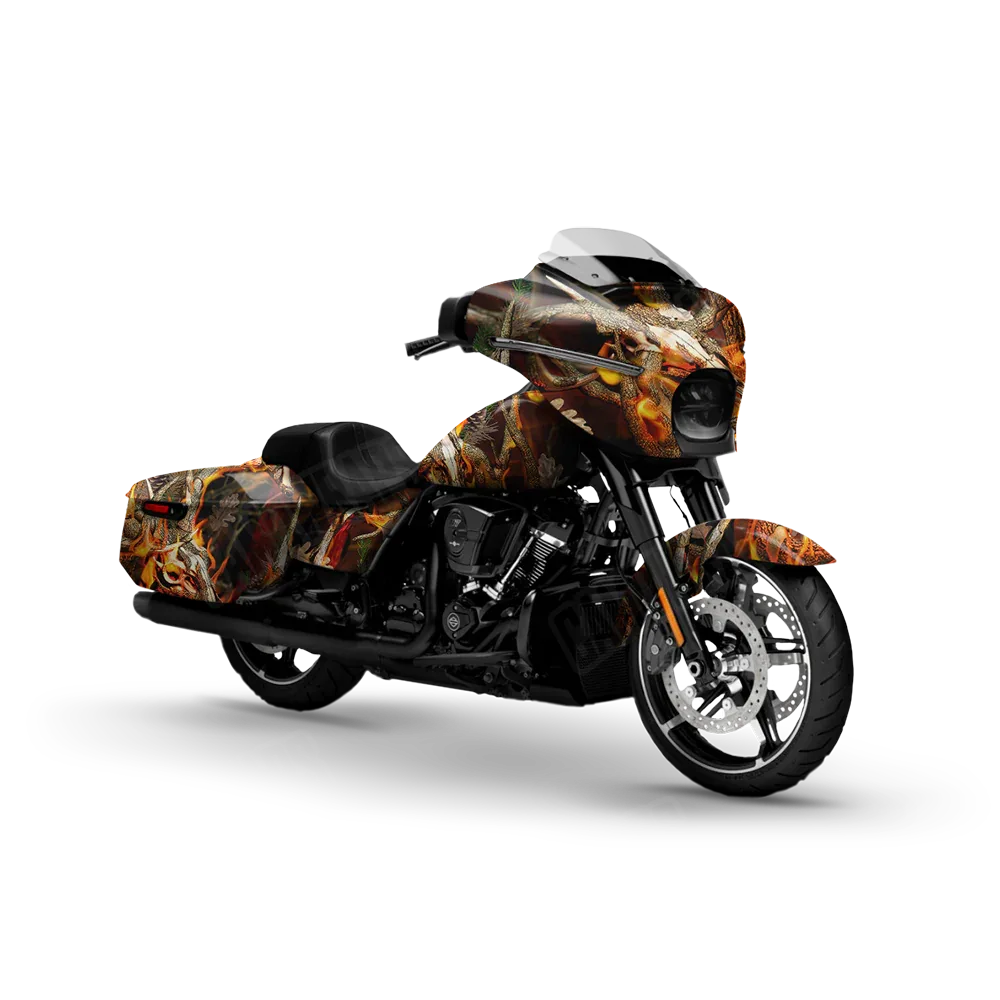 Nature Burning Buck Skull Motorcycle Wraps
