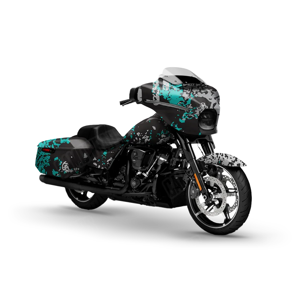 Pasted Tiffany Blue Tiger Motorcycle Wraps
