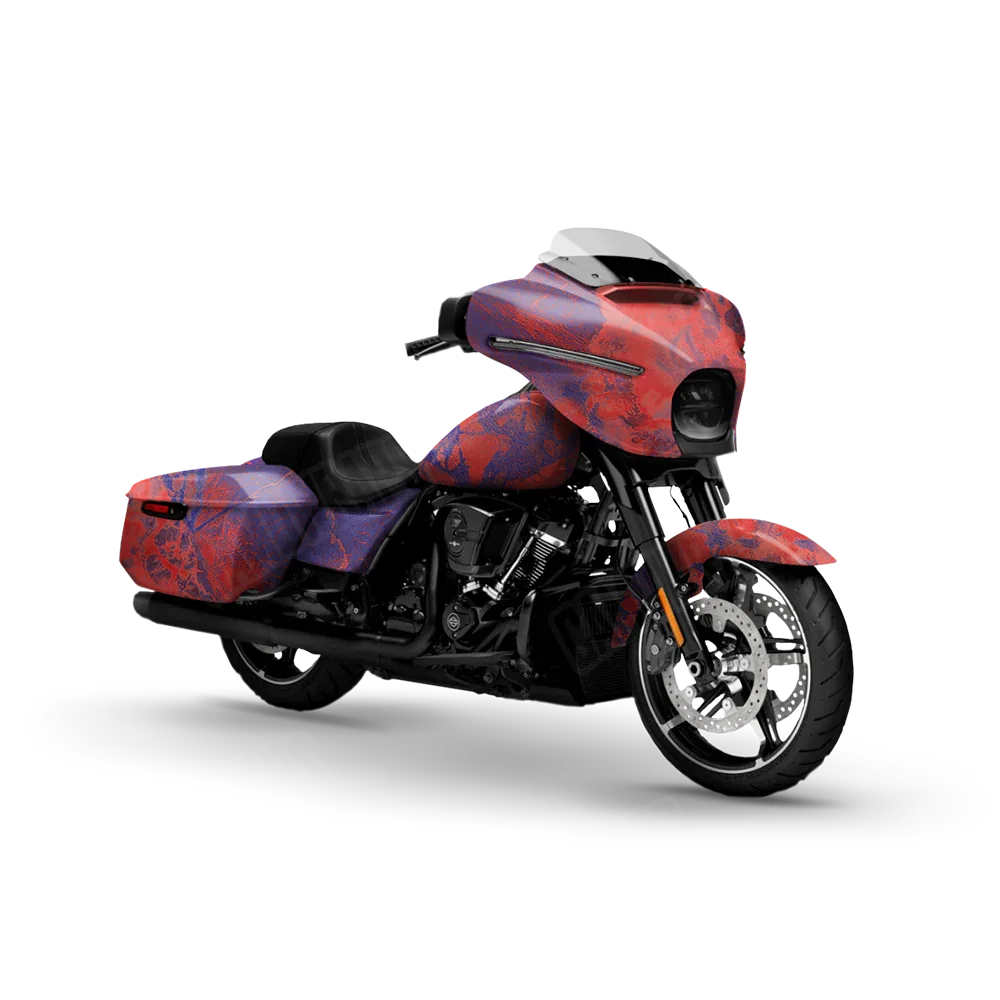 Realtree WAV3 Red Blue Motorcycle Wraps