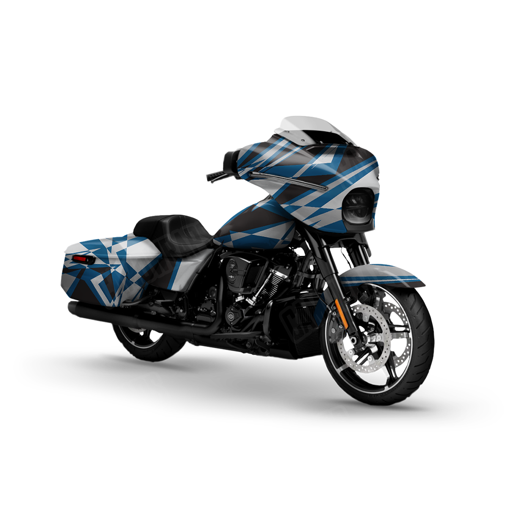 Sharp Blue Tiger Motorcycle Wraps