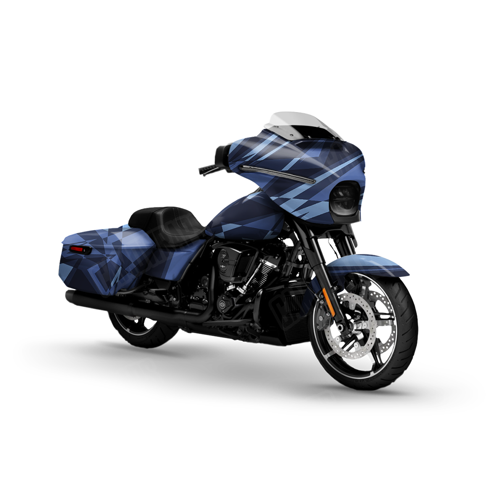 Sharp Blue Urban Night Motorcycle Wraps