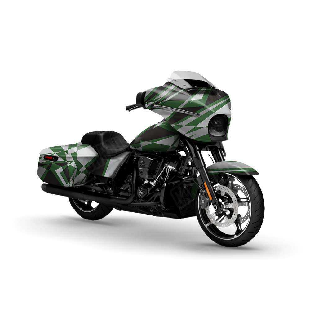 Sharp Green Tiger Motorcycle Wraps