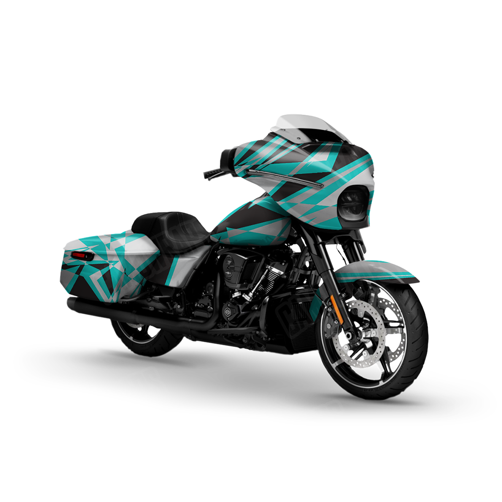 Sharp Tiffany Blue Tiger Motorcycle Wraps