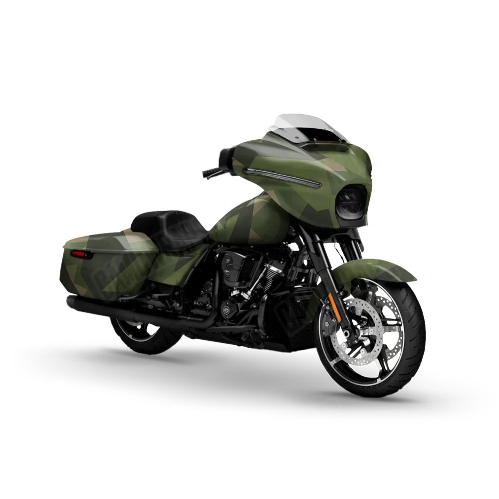 Shattered Army Green Motorcycle Wraps