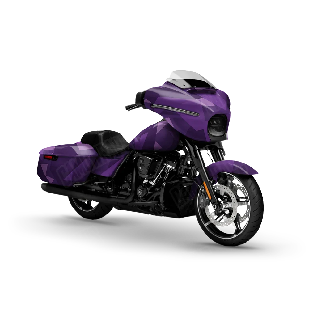 Shattered Elite Purple Motorcycle Wraps