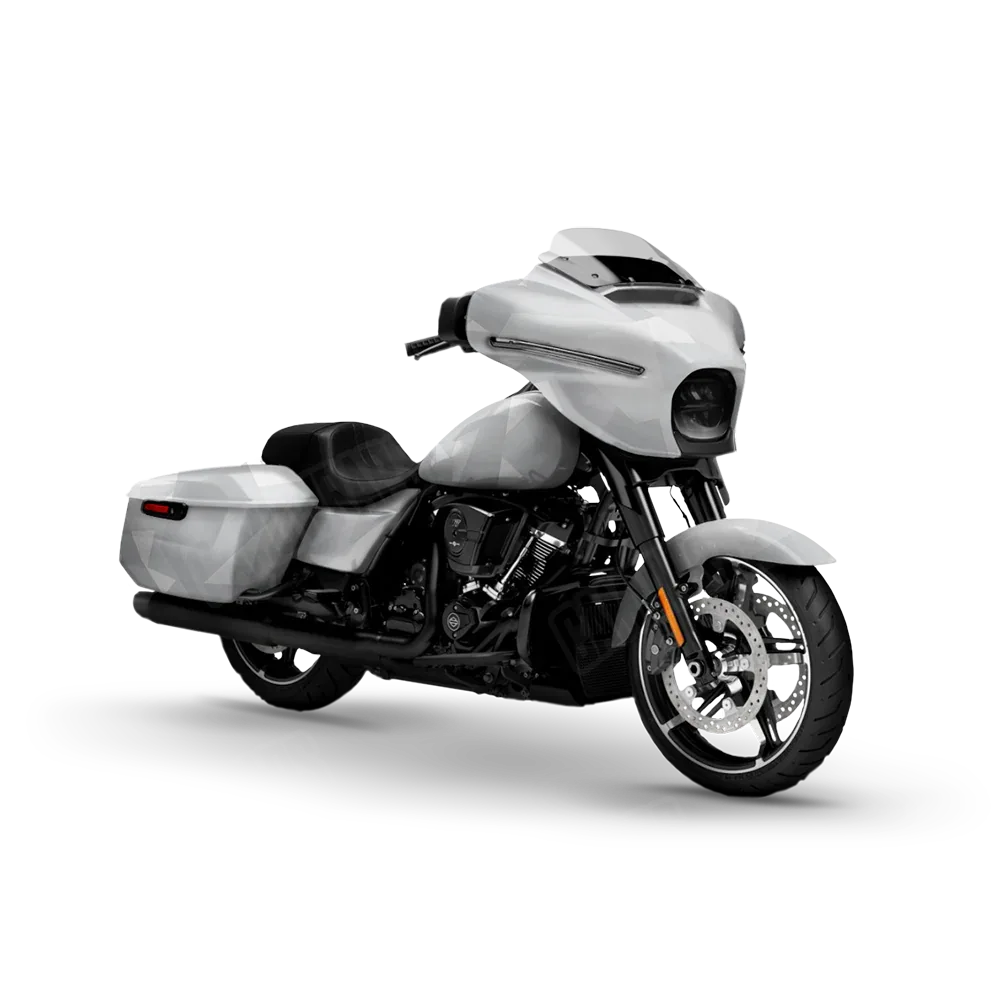 Shattered Elite White Motorcycle Wraps