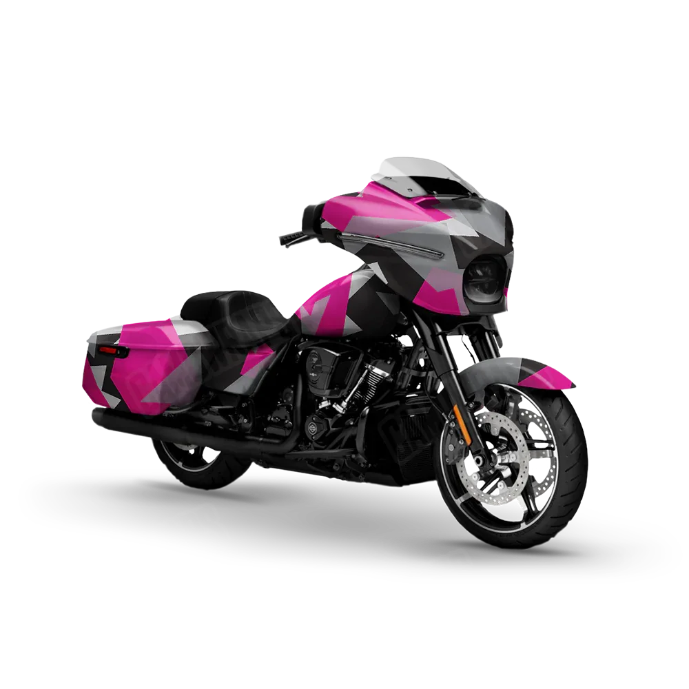 Shattered Magenta Tiger Motorcycle Wraps