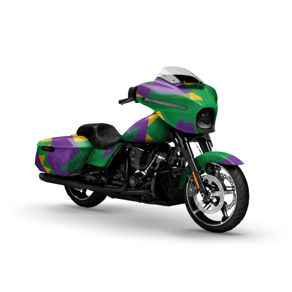 Shattered Mardi Gras Motorcycle Wraps
