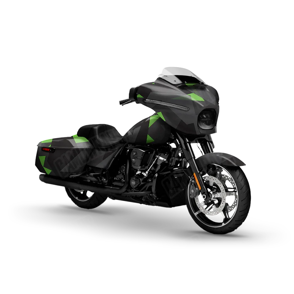 Shattered Metro Green Motorcycle Wraps