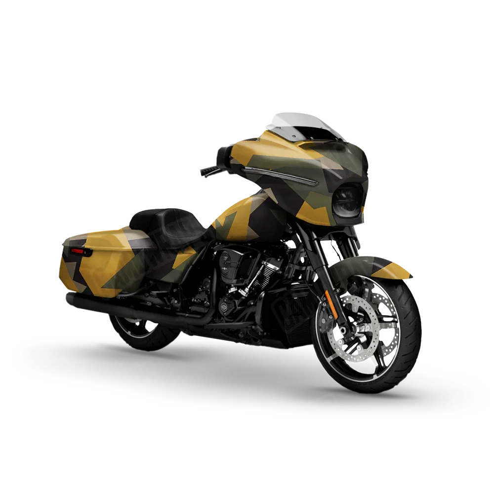 Shattered Militant Yellow Motorcycle Wraps