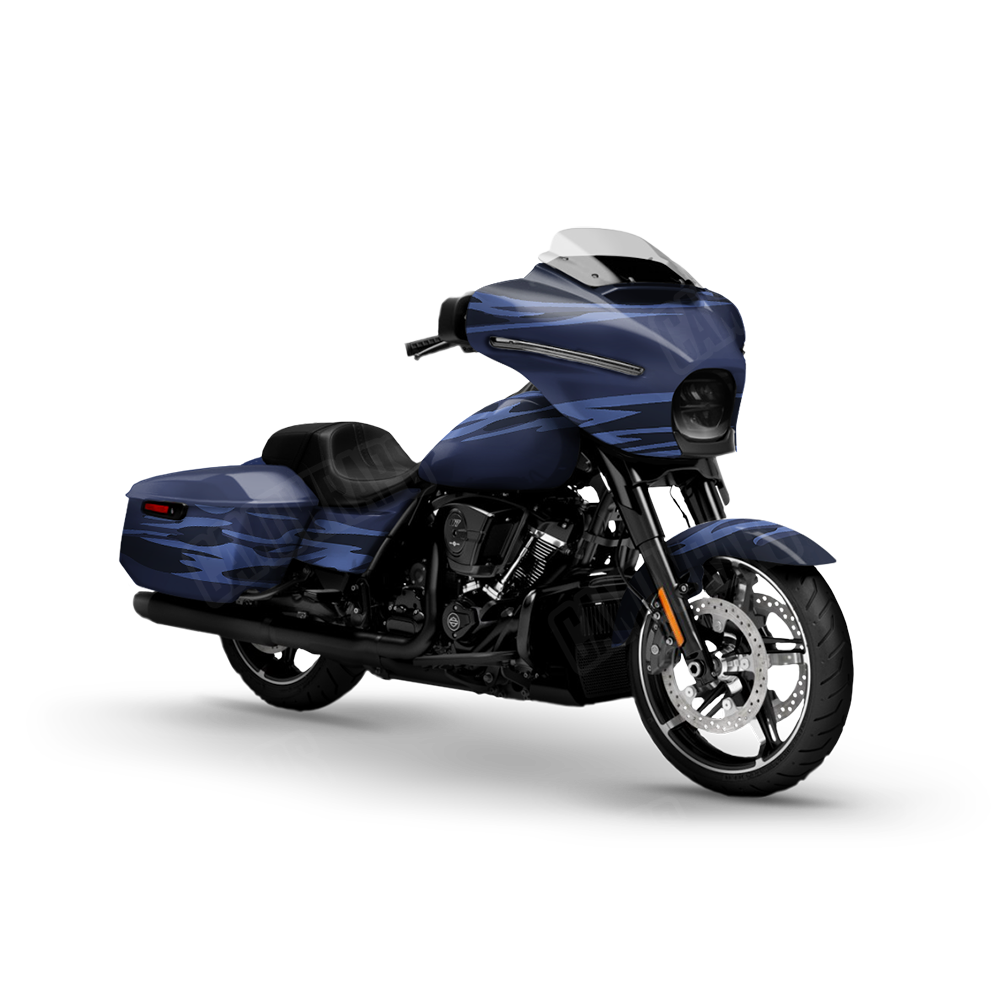 Shredded Blue Midnight Motorcycle Wraps