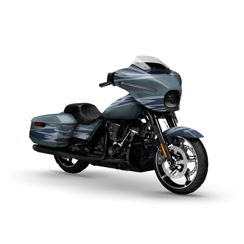 Shredded Navy Motorcycle Wraps