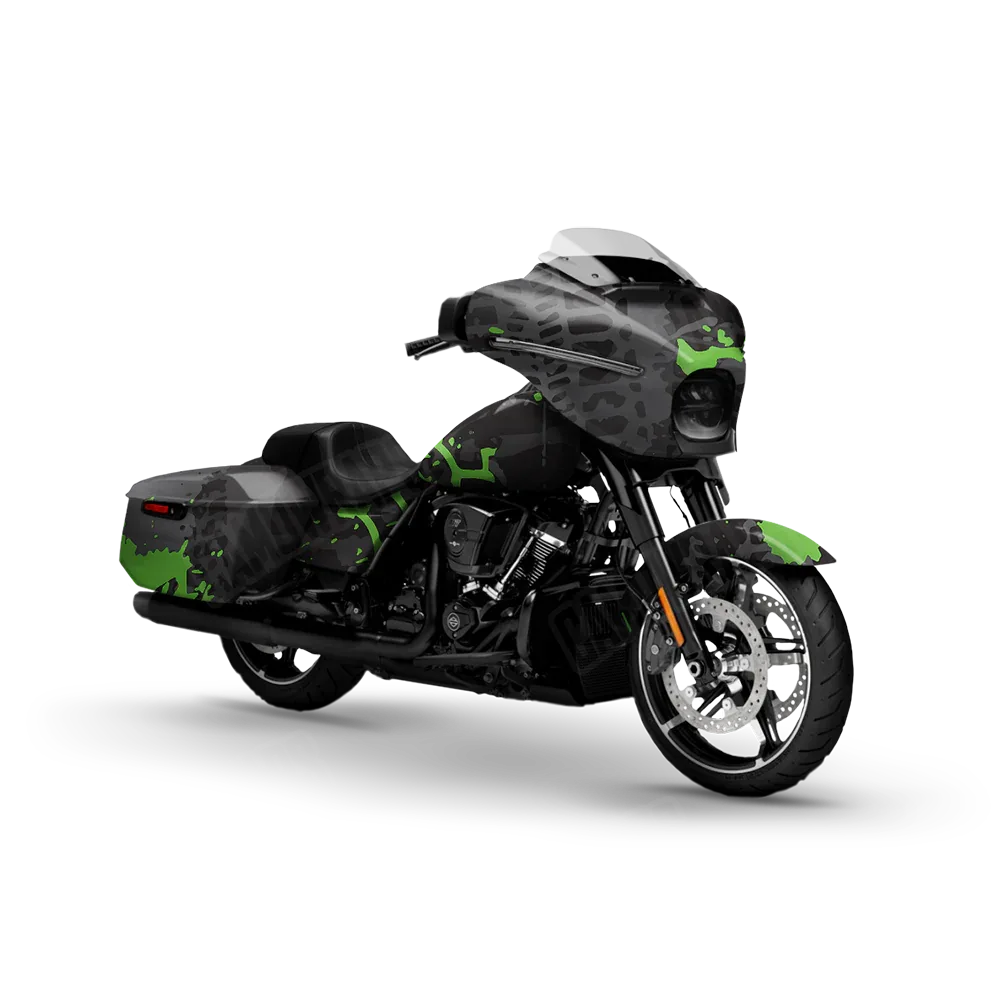Tire Splatter Metro Green Motorcycle Wraps