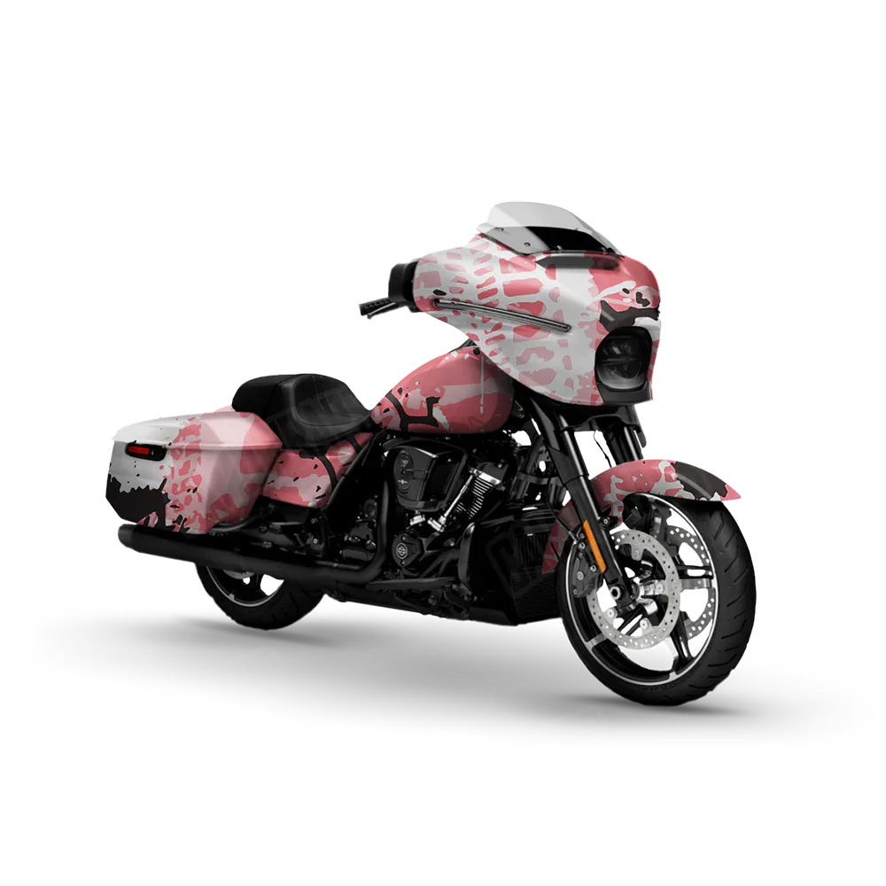 Tire Splatter Pink Motorcycle Wraps